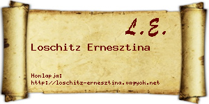 Loschitz Ernesztina névjegykártya